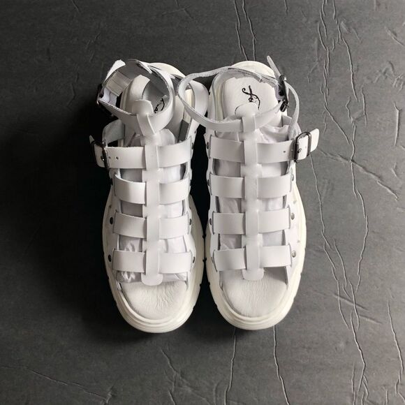 Free People Gia Gladiator Leather Chunky Platform Sandals White $198 37 38 39 41 - Picture 9 of 13